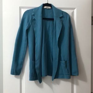 Loft Blue Sweater Blazer XS